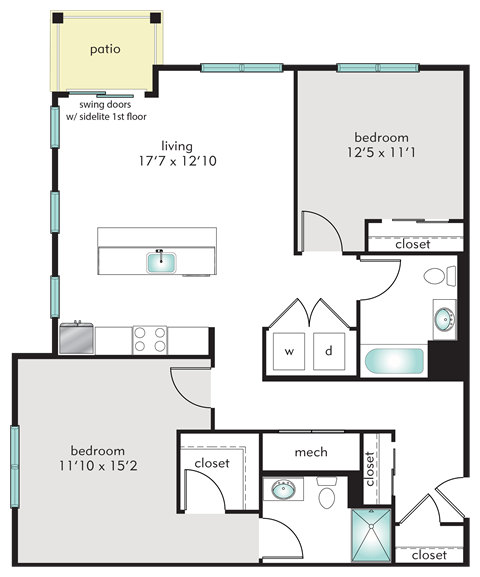 2D Floor Plan at The Tannery, Glastonbury, CT, 06033
